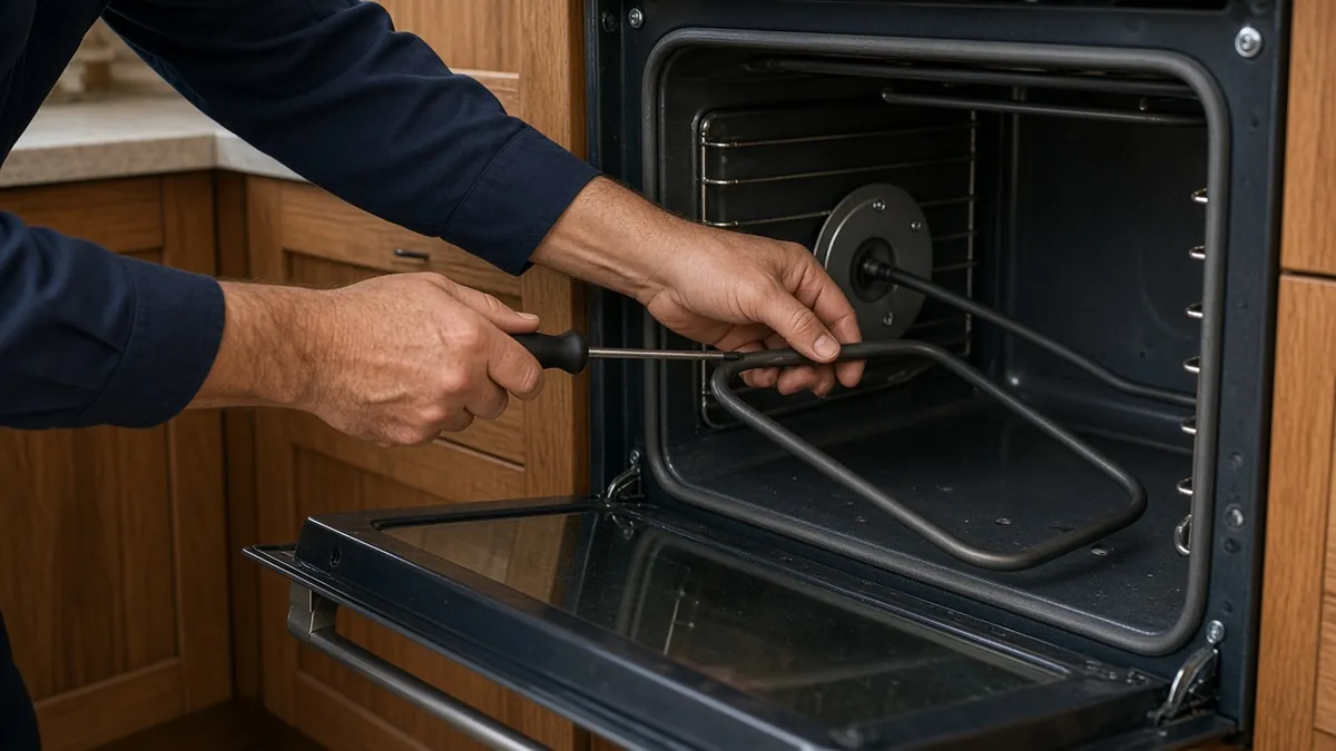 Replacing an oven bake element in a Spring kitchen